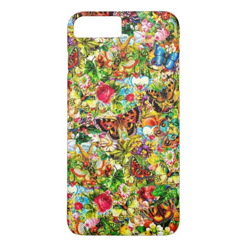 Vintage Flower Garden Colorful Butterfly Floral iPhone 8 Plus7 Plus Case