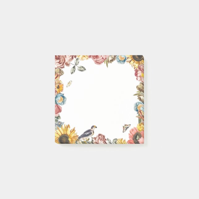 Vintage flower garden post-it notes (Front)