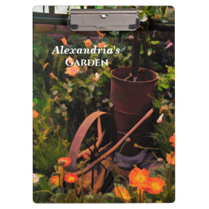 Vintage Flower Garden Watercolor Floral Custom Clipboard