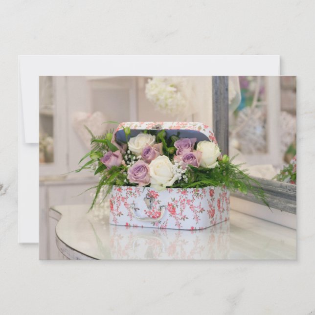 Vintage Flower Gift Box Invitation (Front)