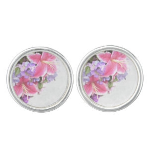 Vintage Flower Lily Cufflinks