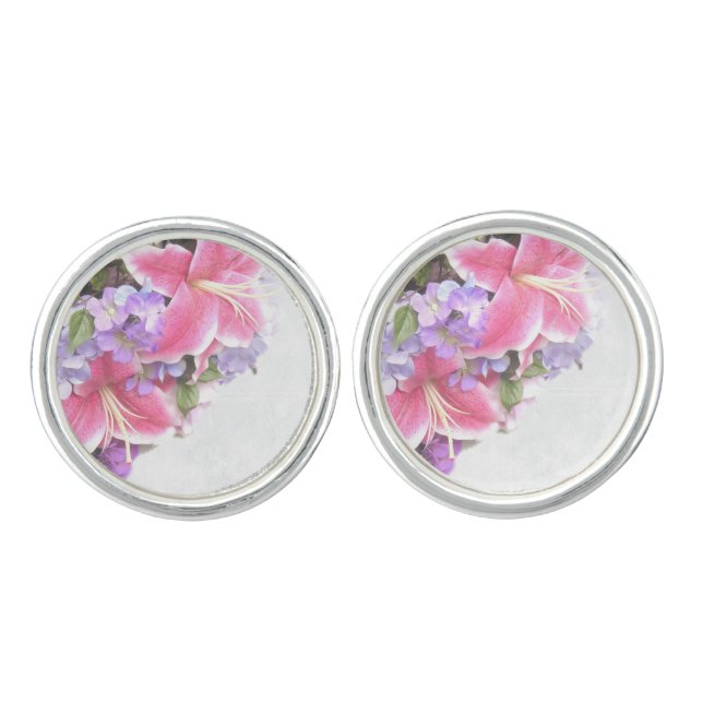 Vintage Flower Lily Cufflinks (Front)