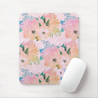 Vintage Flower Monogram Mousepad