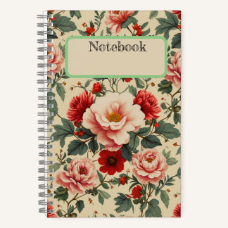 vintage flower notebook