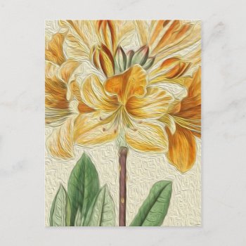 Vintage Flower Oil Painting Yellow Postcard by MarceeJean at Zazzle