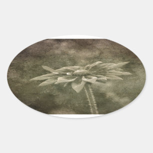 Vintage Flower Oval Sticker