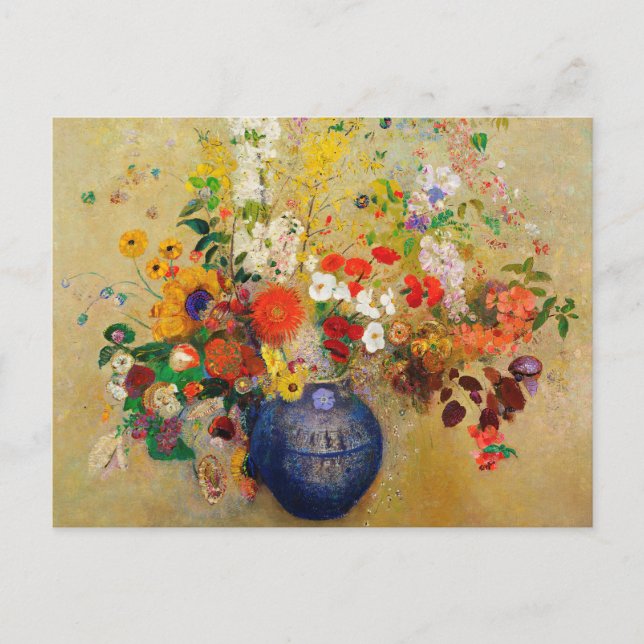 Vintage Flower Painting Postcard (Front)