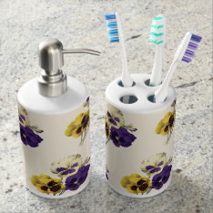 Vintage Flower Pansy Toothbrush Holder at Zazzle