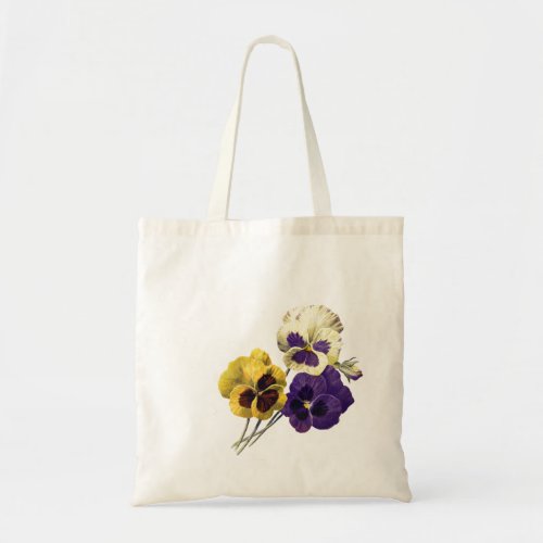 Vintage Flower Pansy Tote Bag