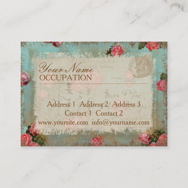 Vintage Flower Paper - Business Card (Front)