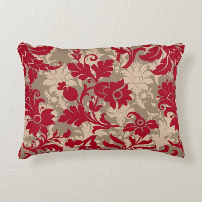 Vintage Flower Pattern Accent Pillow (Front)