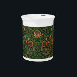 Vintage flower pattern beverage pitcher<br><div class="desc">Vintage Floral Pattern, William Morris William Morris (24 March 1834 – 3 October 1896) was a British textile designer, poet, novelist, translator, and socialist activist associated with the British Arts and Crafts Movement. He was a major contributor to the revival of traditional British textile arts and methods of production. His...</div>