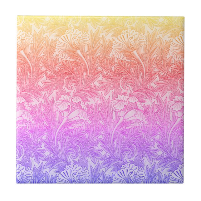 Vintage flower pattern  ceramic tile (Front)