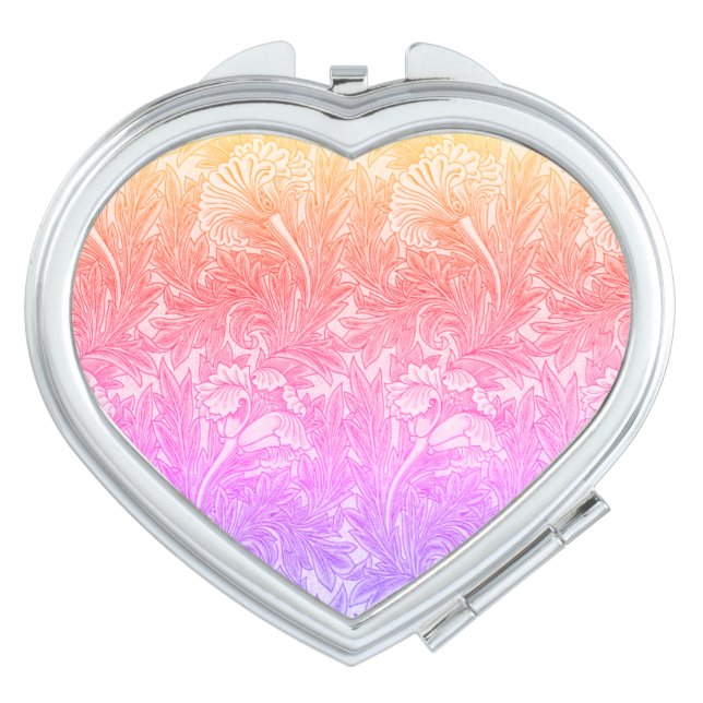 Vintage flower pattern compact mirror (Front)