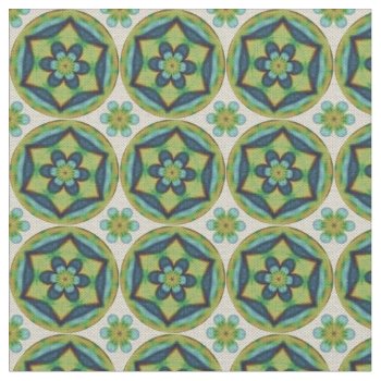 Vintage Flower Pattern Fabric by MisfitsEnterprise at Zazzle