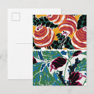 Vintage flower patterns III Small Postcard