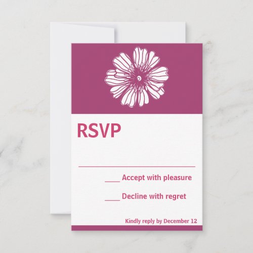 Vintage flower Pink RSVP card