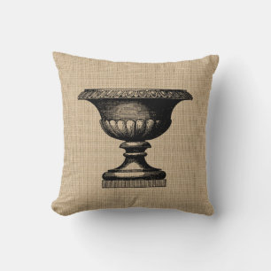 Vintage Flower Pot Pillow