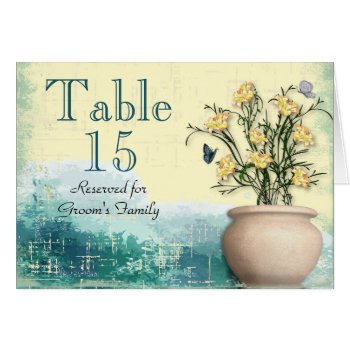 Vintage Flower Pot Table Seating Name Card by Lasting__Impressions at Zazzle