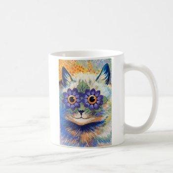 Vintage Flower Power Cat Mug by Artworks at Zazzle