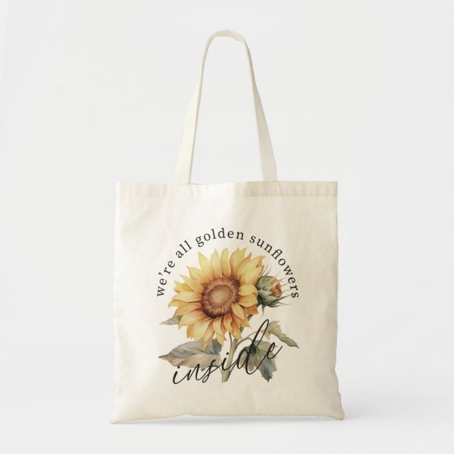 Vintage Flower Quote Tote Bag (Front)