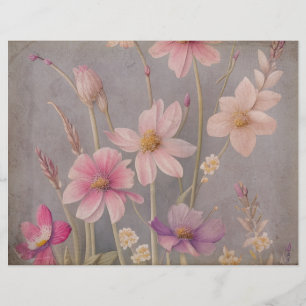 Vintage Flower Scrapbook Paper