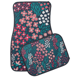 Vintage flower seamless pattern. Endless repeated Car Floor Mat