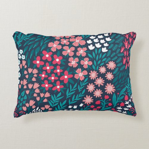 Vintage Flower Seamless Texture Accent Pillow