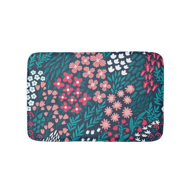 Vintage Flower Seamless Texture. Bath Mat (Front)