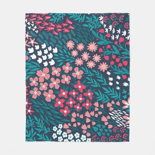 Vintage Flower Seamless Texture Fleece Blanket