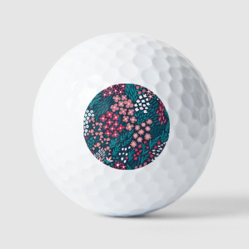 Vintage Flower Seamless Texture Golf Balls
