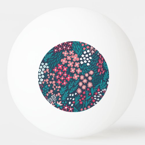 Vintage Flower Seamless Texture Ping Pong Ball