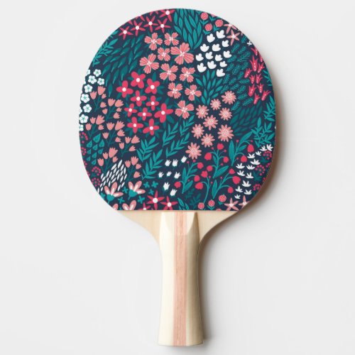 Vintage Flower Seamless Texture Ping Pong Paddle