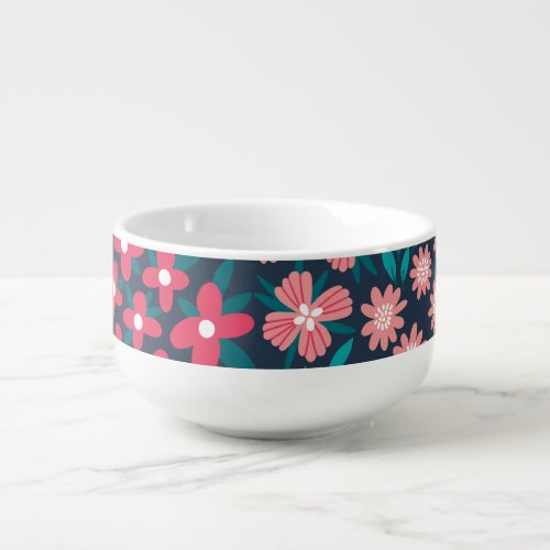 Vintage Flower Seamless Texture Soup Mug