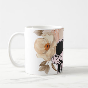 VINTAGE FLOWER SKULL COFFEE MUG