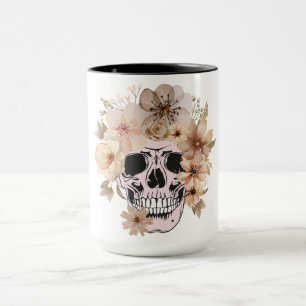 VINTAGE FLOWER SKULL MUG