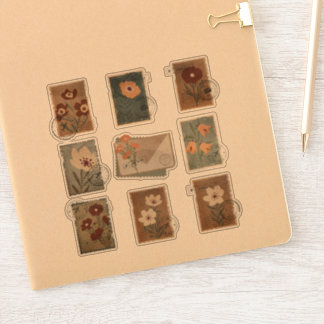 Vintage Flower Stamp Sticker