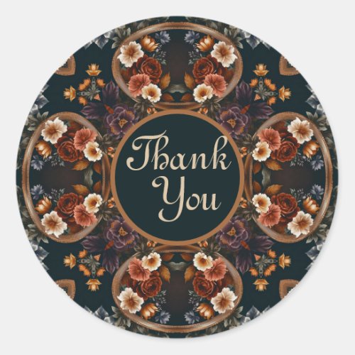 Vintage Flower Thank You Sticker