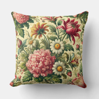 vintage flower throw pillow