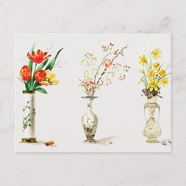 Vintage Flower Vases Postcard (Front)