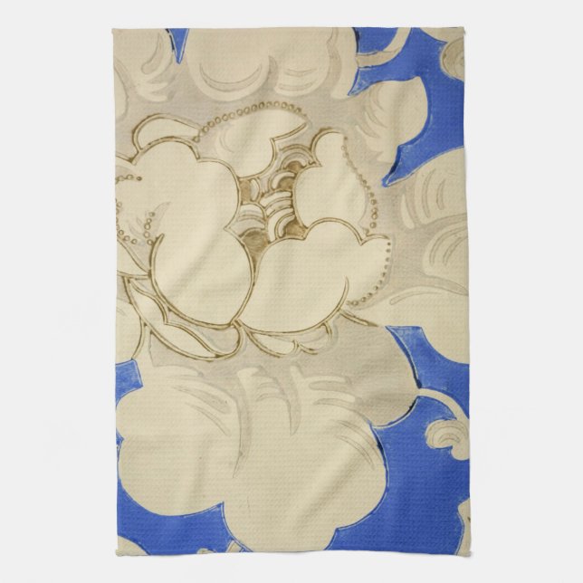 Vintage Flower Wallpaper Pattern Kitchen Towel (Vertical)