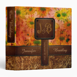 Vintage Flower Wedding Leather Look #3 Binder