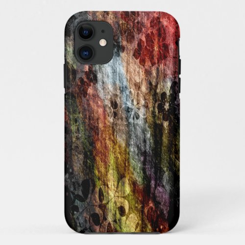 Vintage Flower Wood Abstract Art iPhone 11 Case