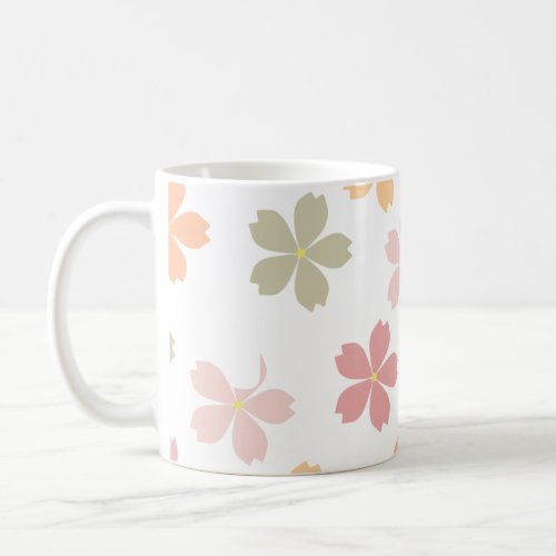 Vintage flowered pattern coffee mug