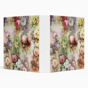 Vintage Flowers 3 Ring Binder