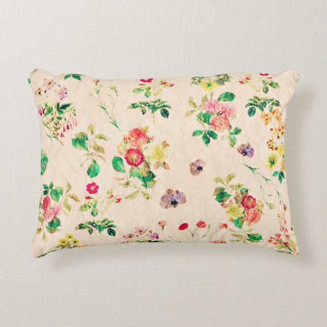 Vintage Flowers Accent Pillow (Front)