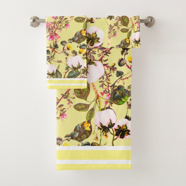 Vintage Flowers Acrylic Bath Towel Set (Insitu)