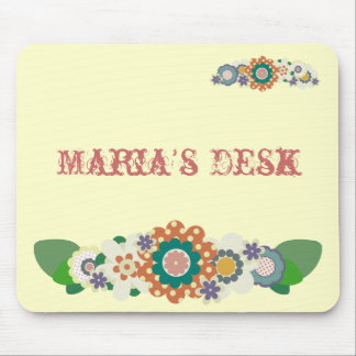 Vintage Flowers !! Add Your NAME !! Mouse Pad