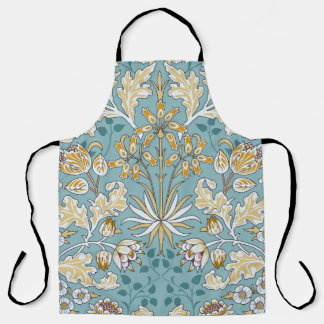 Vintage flowers and foliage seamless pattern on li apron