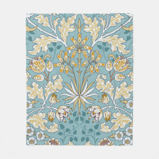 Vintage flowers and foliage seamless pattern on li fleece blanket